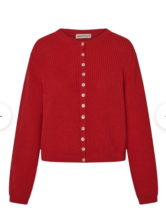 Sonderhaus Sweaters - Sonderhaus Red Button-Front Knit Harbor Cardigan